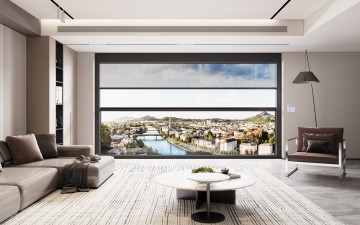 ELW 165 Smart Lift-up windows Panoramic balcony window Aluminum doors and windows