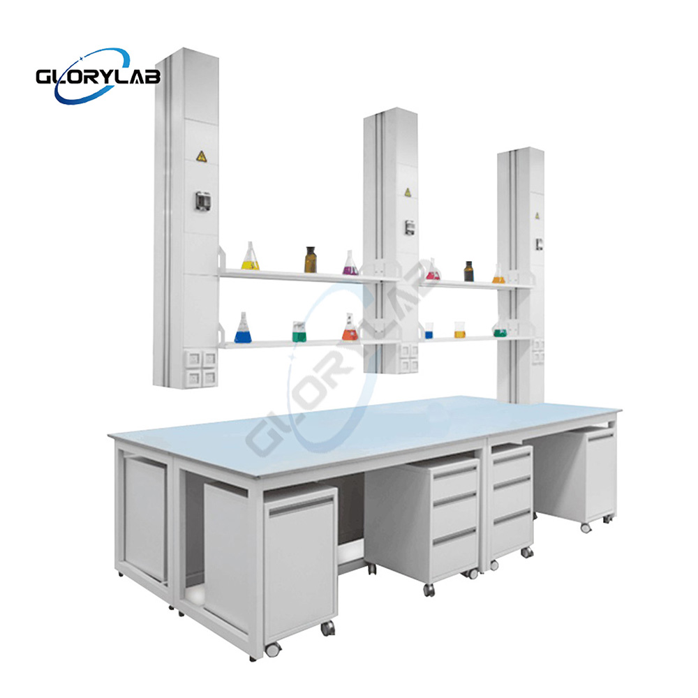 Modular Laboratory Wall Bench or Side Table with Frame
