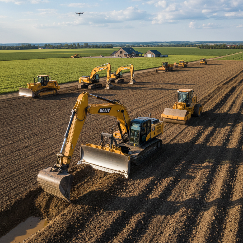 Sany Earthmoving Equipment For Agricultural Improvement