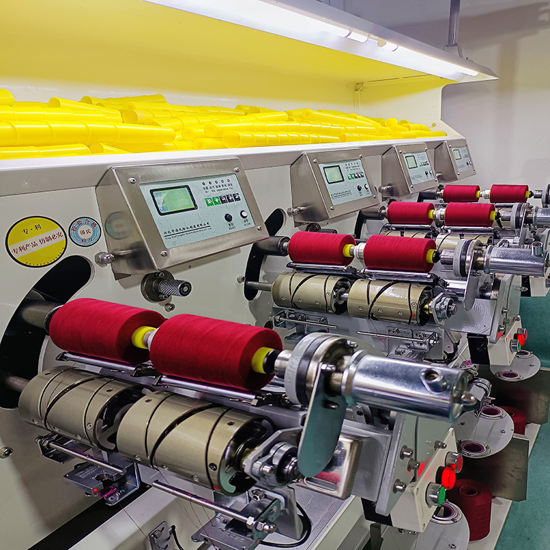 High speed double tube meter count sewing thread winding machine