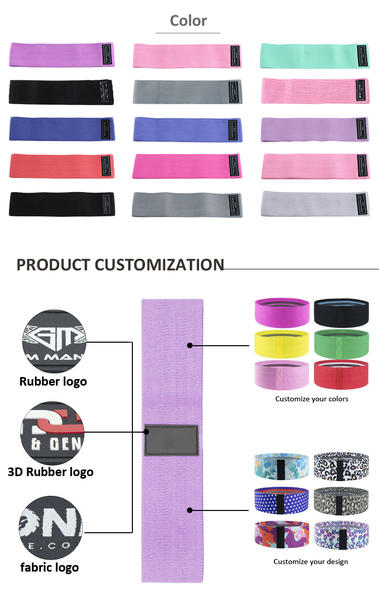 short fabric resistance bands custom