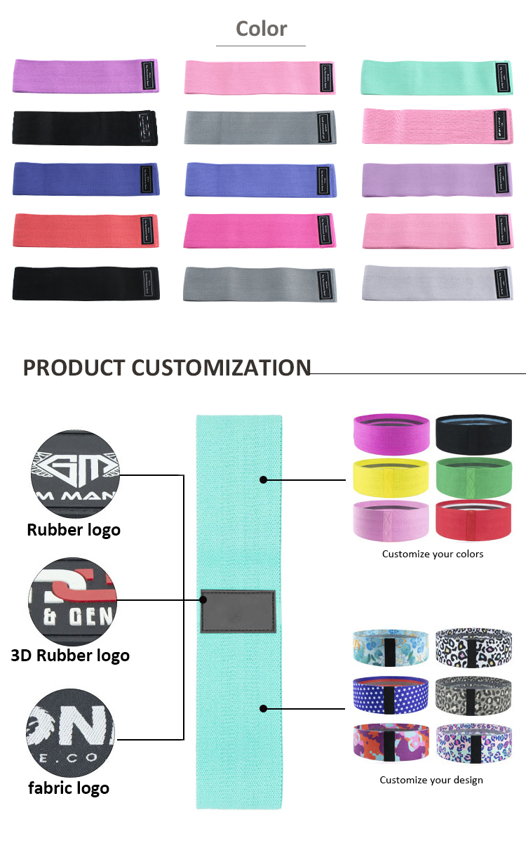purple fabric covered resistance bands custom
