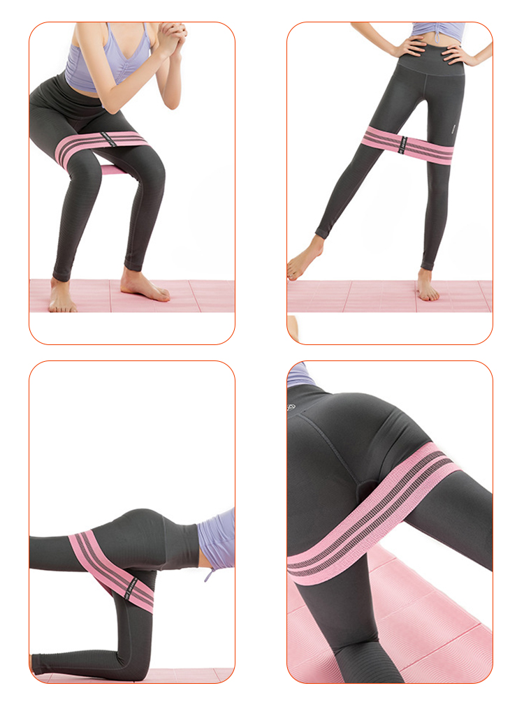 purple fabric covered resistance bands Use