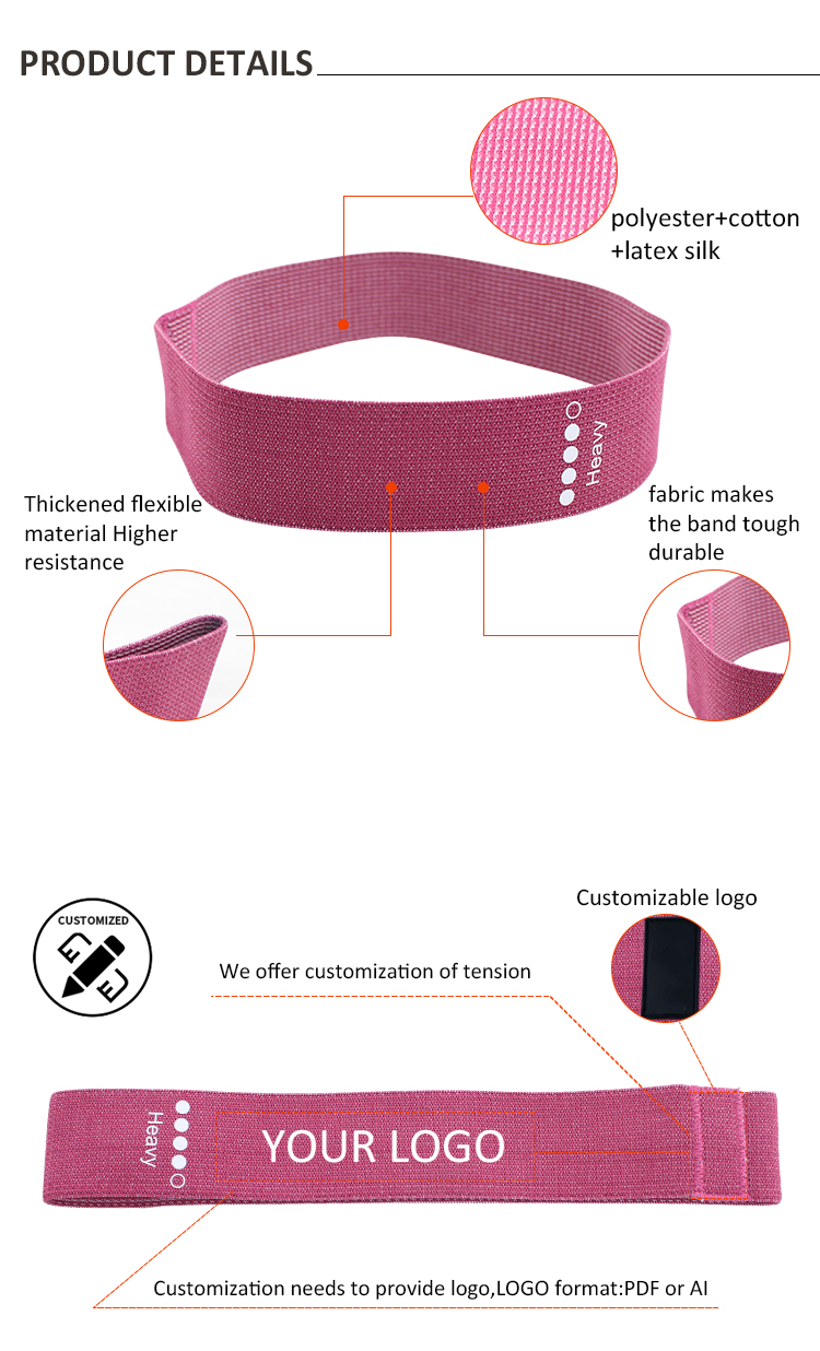 peach fabric resistance bands Description