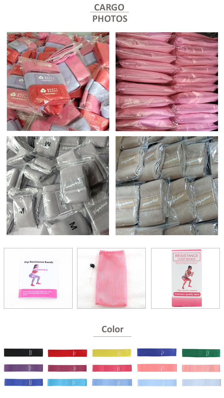 peach fabric resistance bands packging