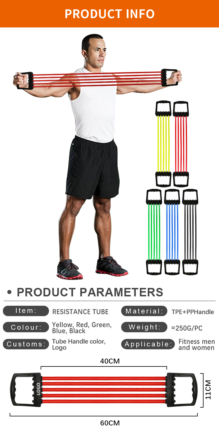 latex free resistance bands with handles descriptive