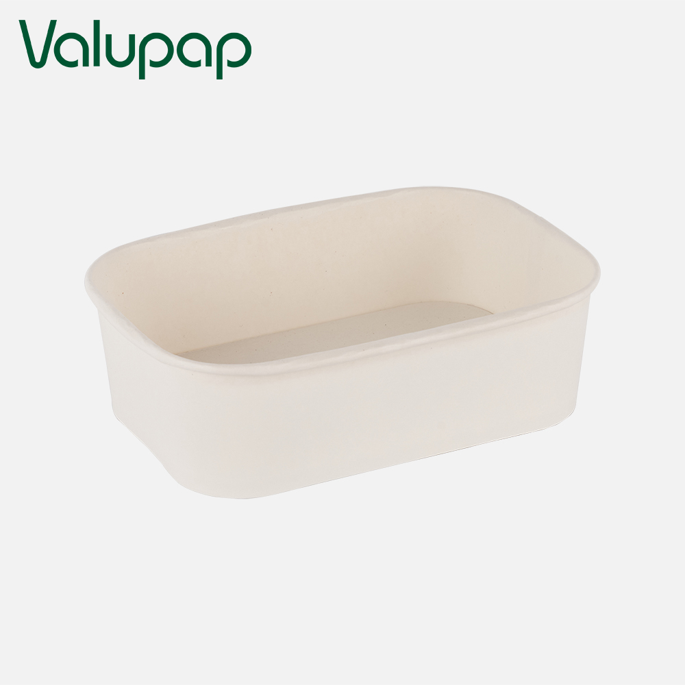 White Rectangular Paper Bowl