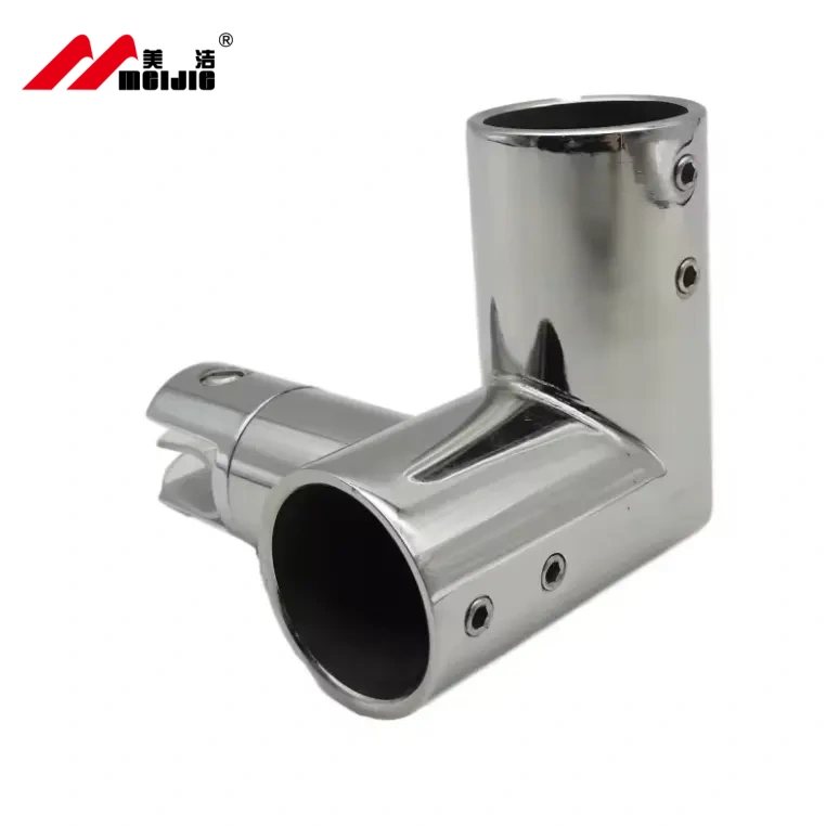 90 Degrees 3-Way Shower Room Tempered Glass Connectors Metal Tube Clamps Round Tube Connector-product
