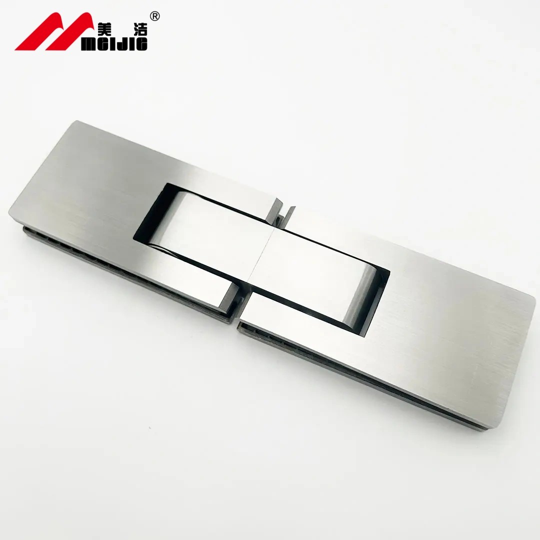 Factory wholesale stainless steel 304 shower room glass door hinge 180 degree glass to glass adjustable clamp
