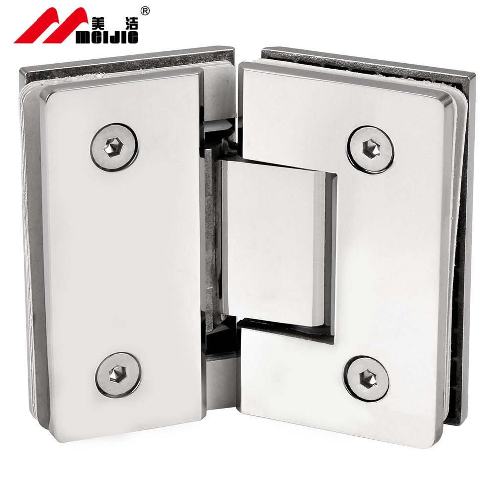 Half Casting And Half Stamping Stainless Steel 304 Bathroom Frameless Glass Door Hinge 135 Degree Glass To Glass Fitting