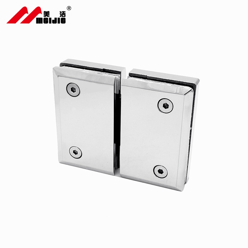 High quality stainless steel 304 frameless glass door hinge in 180 degree glass to glass adjustable clamp