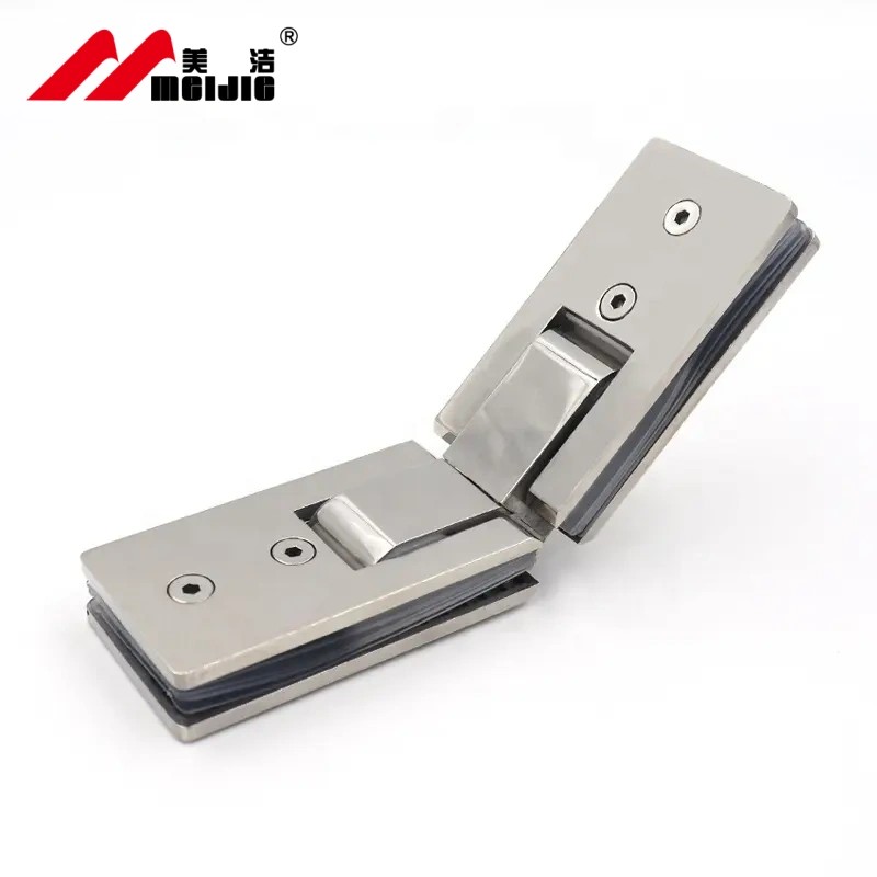 Hot sale hotel shower room frameless glass rectangle hinge 135 degree glass to glass adjustable heavy duty hinge
