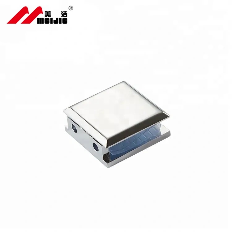 Zinc alloy material hypotenuse double holes fixed frameless glass door clip 0 degree hardware fitting