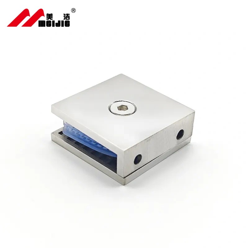 Manufacturer hot sale shower room Frameless glass door stainless steel 304 clip 0 degree double holes fixed Partition accessories