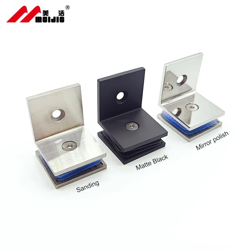 Modern Style Stainless Steel Furniture Hardware Bathroom frameless glass Clamp Shower room glass door 90 Degree Hinge