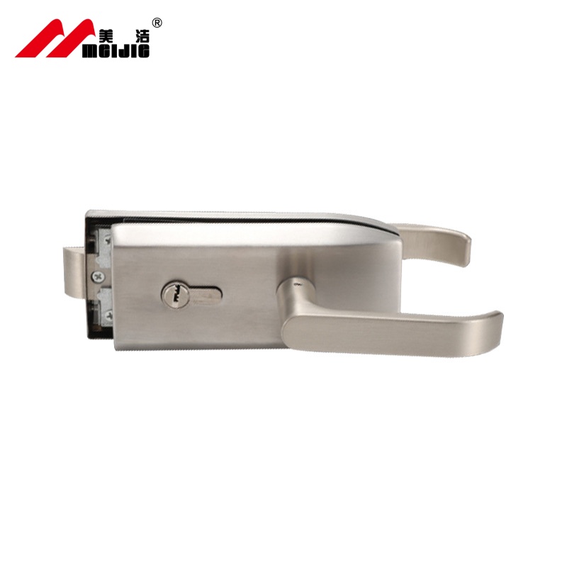 Customized Hotel Office Interior Glass Door Lock With Strike Plate Rectangular Lock Under the Push Handle