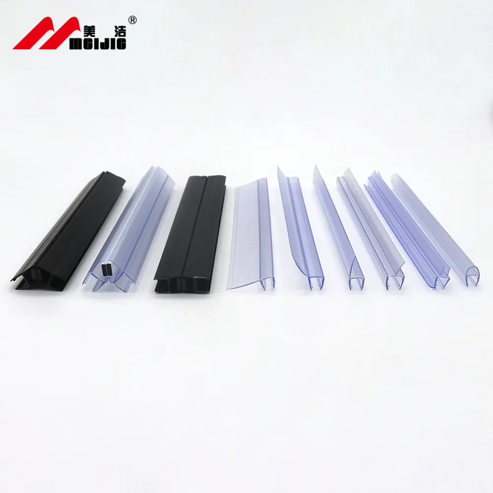 Shower glass door shower enclosure bottom seal modern frameless transparent PVC strip accessories