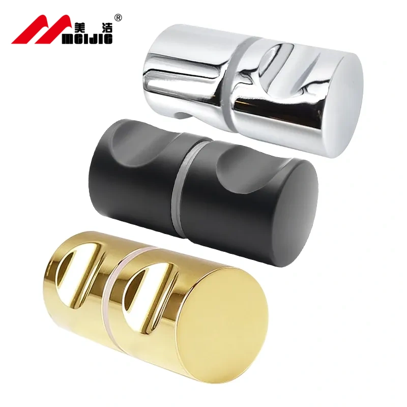 Bathroom Stainless Steel Circular Tempered Glass Door Handle Knob