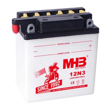 แบตเตอรี่มอเตอร์ไซค์แบบแห้ง 12V 3AH MHB 12N3