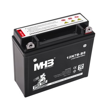 Batería AGM para motocicleta de 12 V y 7 Ah MHB 12N7B-BS