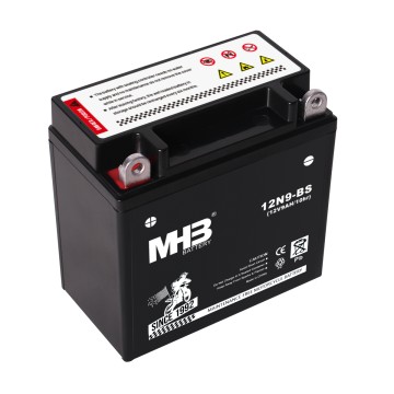 Batería de motocicleta de 12 V, 9 Ah y 10 horas de duración (MHB 12N9-BS)