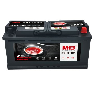 Batería de 12 V y 105 Ah para coche MHB 6-QTF-105