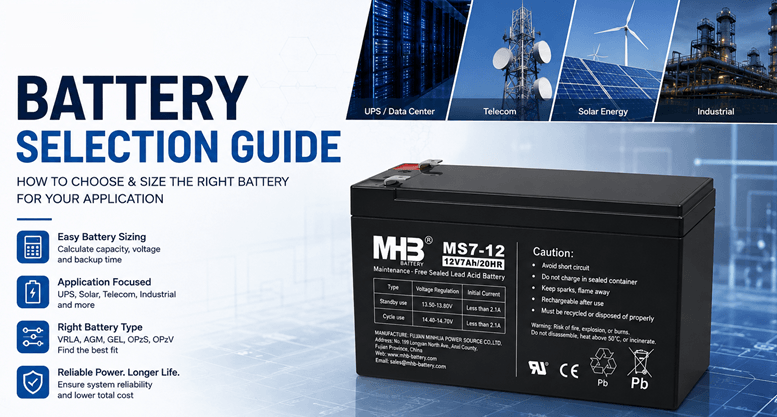 Battery Selection Guide: How to Choose and Size the Right Battery