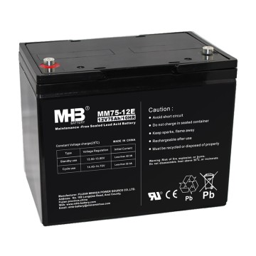 可靠的 12V 75Ah 备用铅酸电池，满足关键电源需求