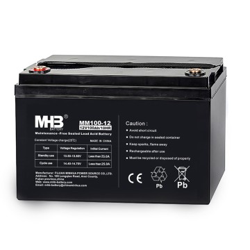 MHB 12V 100Ah UPS EPS 和安全系统中型电池工厂