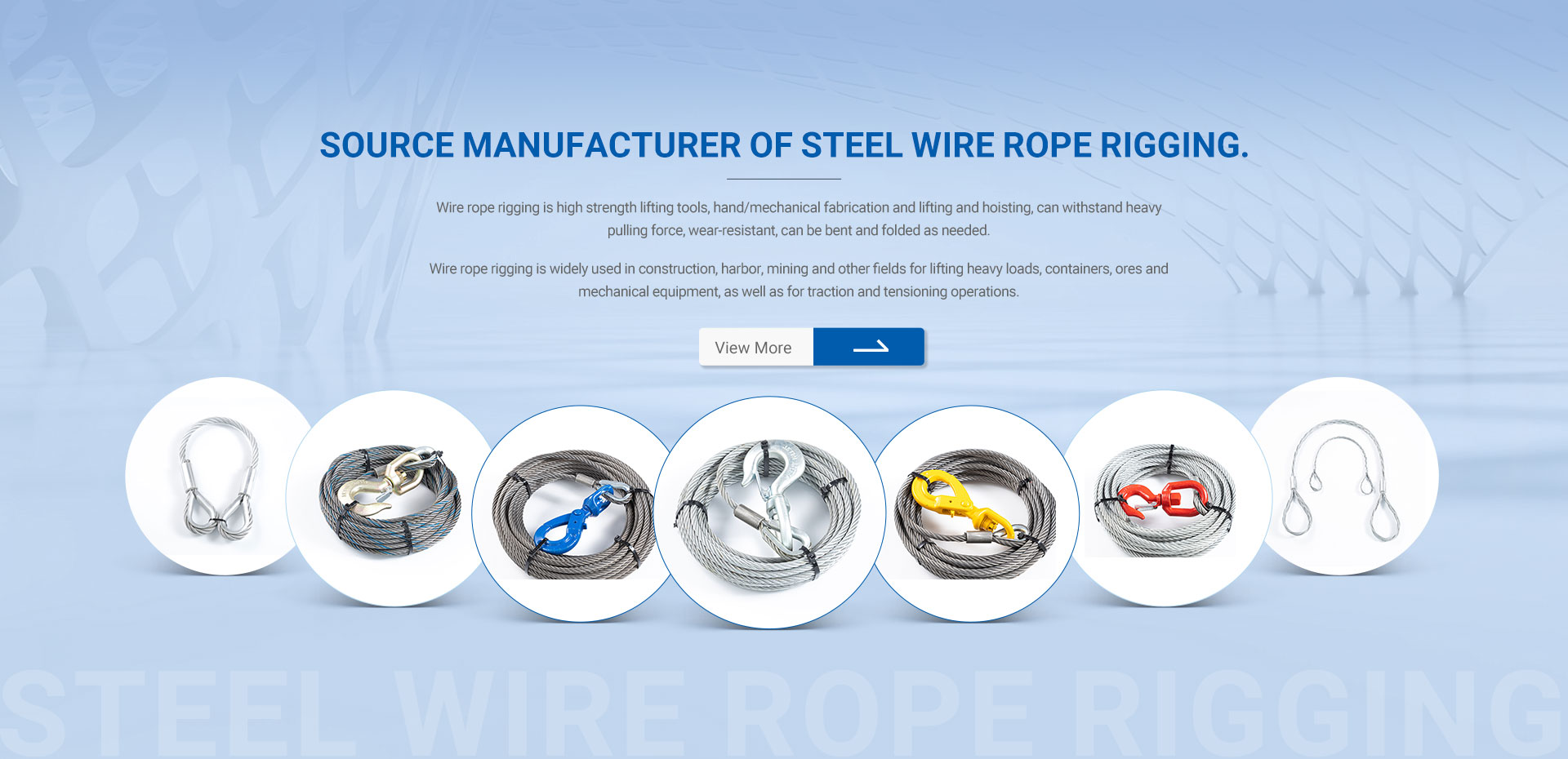 SOURCE MANUFACTURER OF STEEL WIRE ROPE RIGGING