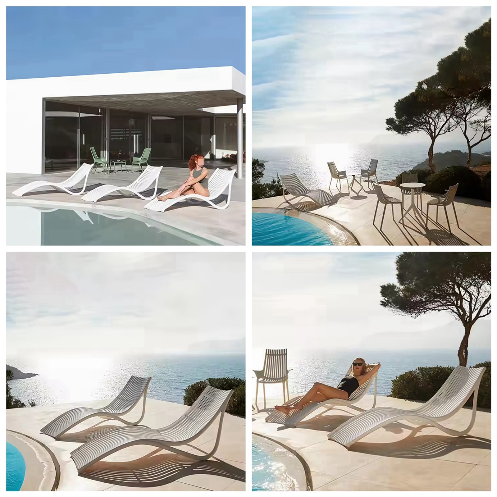 Pool-Liegestühle im Wasser (1)