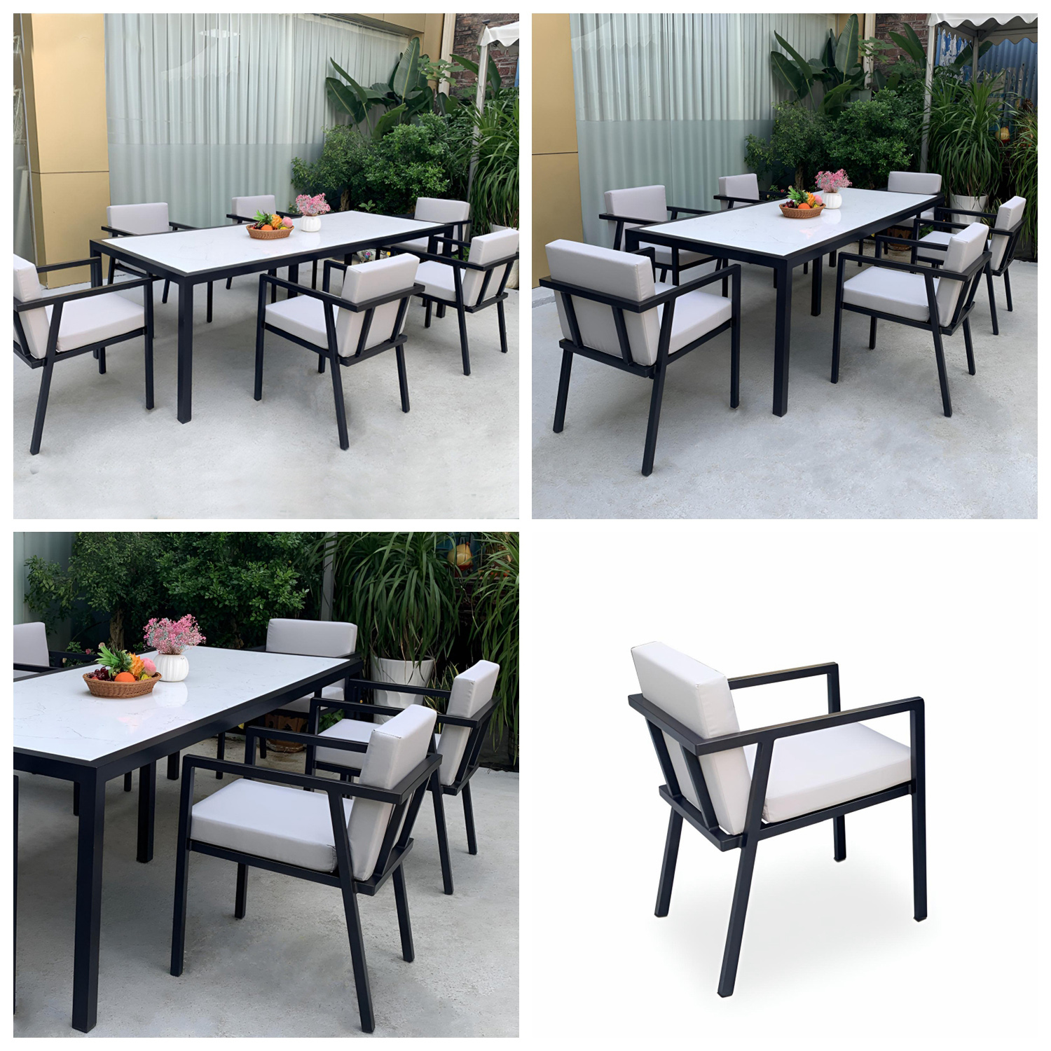 outdoor dining table and chairs