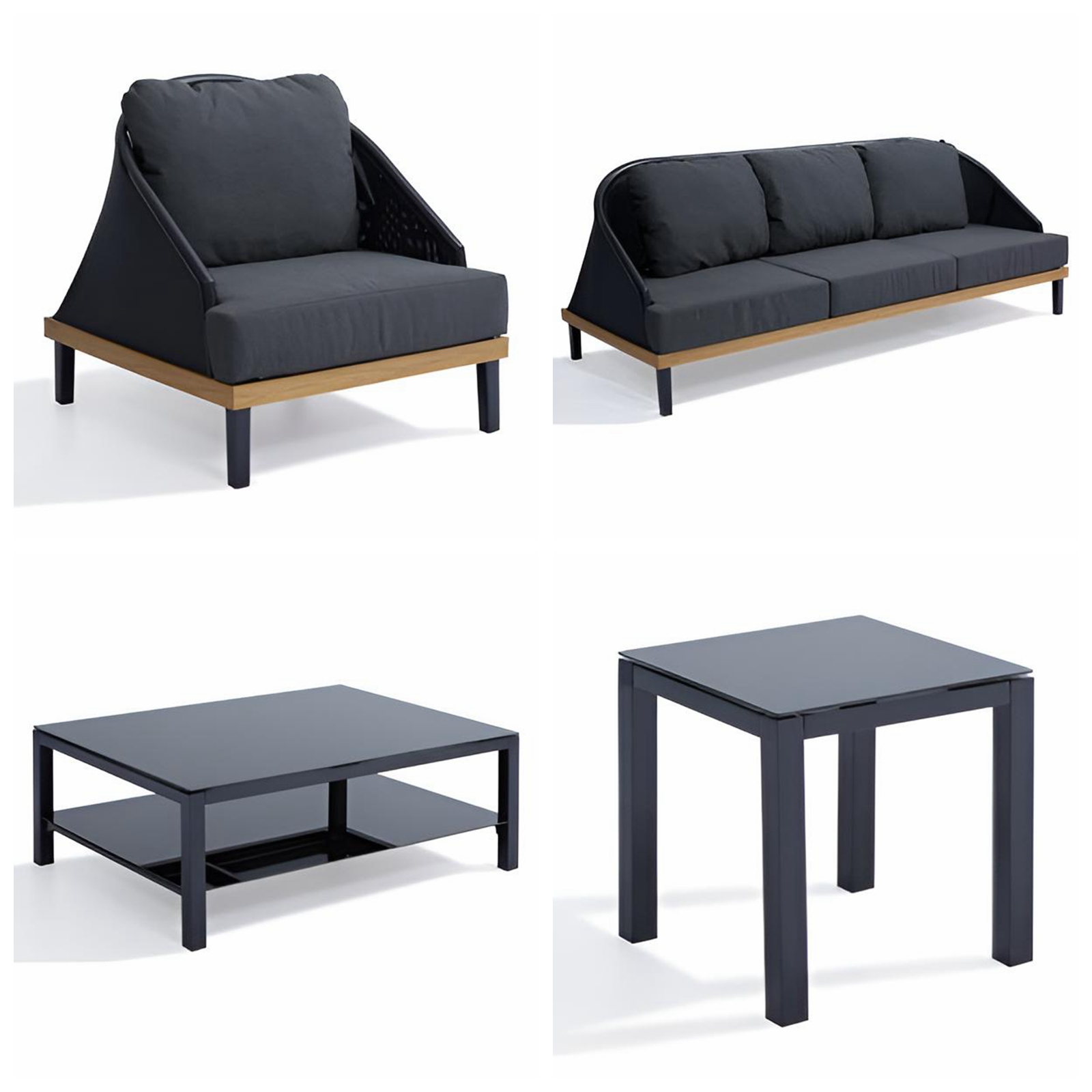 Ensemble de mobilier de jardin en aluminium (2)