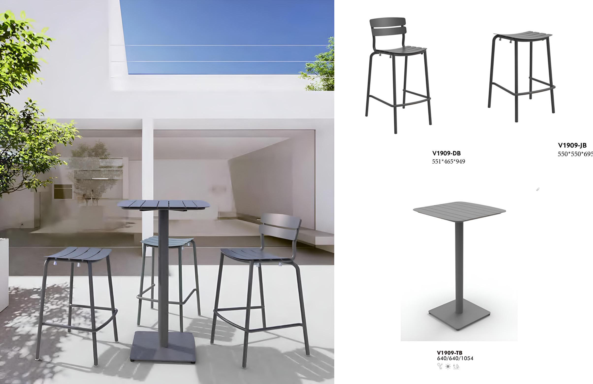 Bistro-Set in Barhöhe (2)