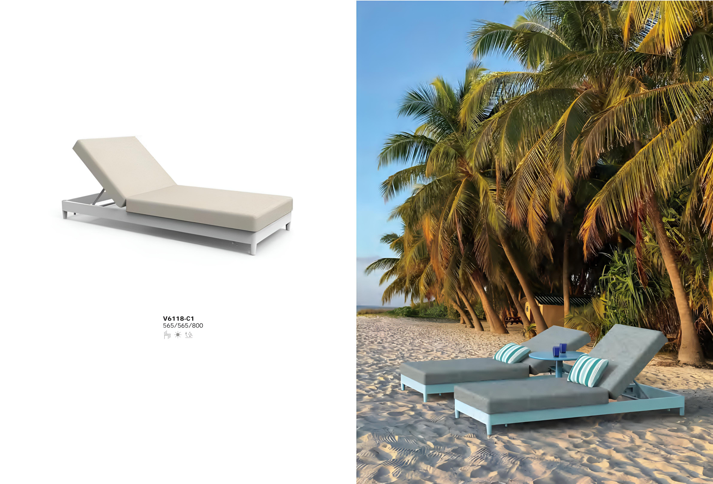 padded sun lounger