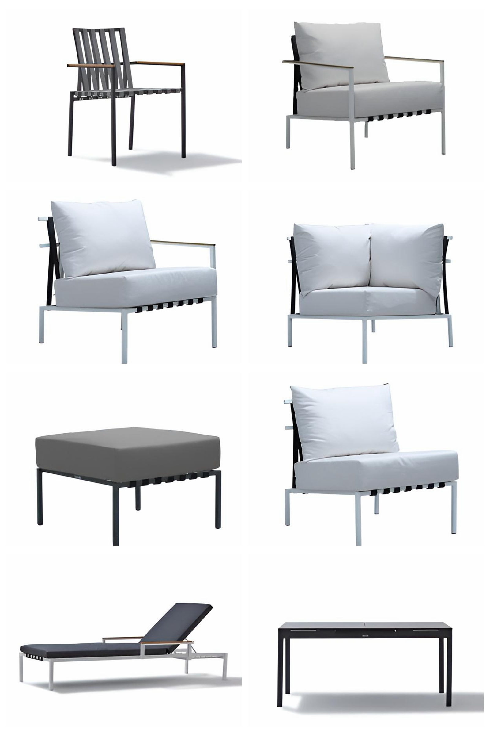 Ensemble de patio, mobilier d'extérieur (2)