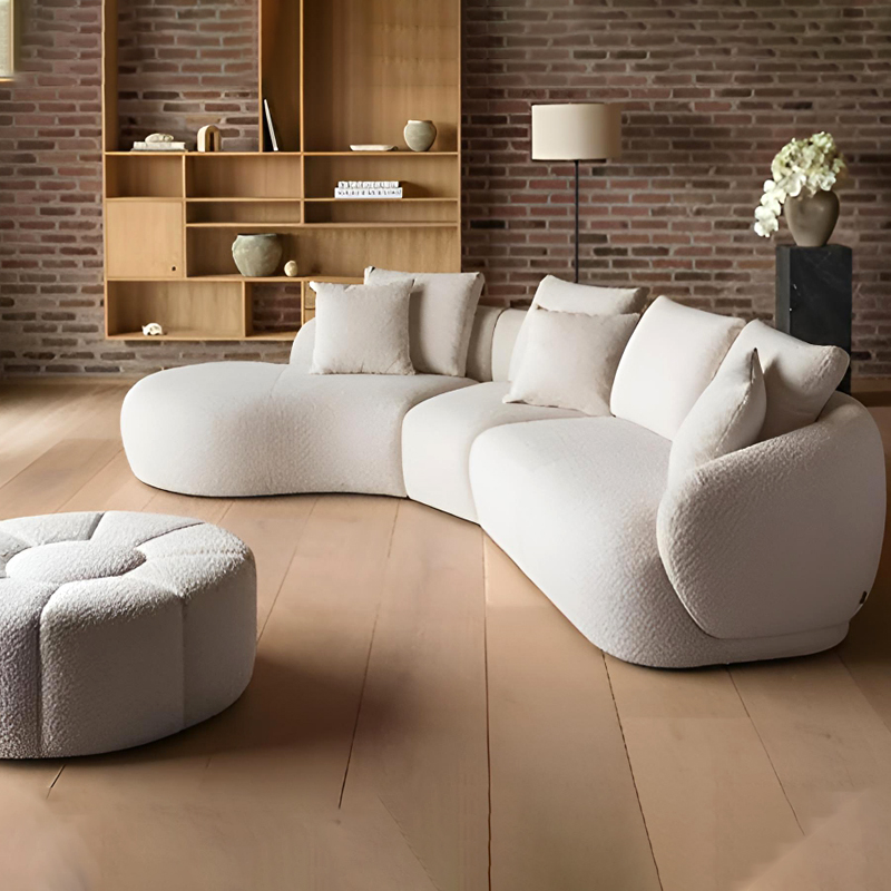 nordic living room curved furniture sofa set indoor
