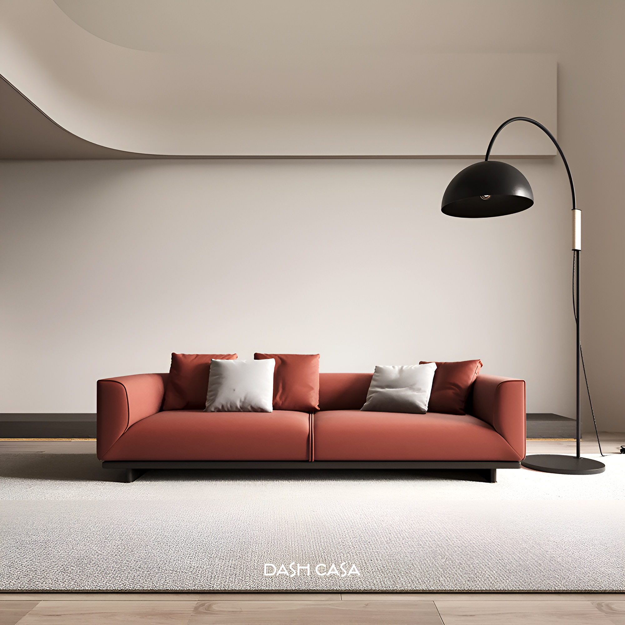 luxuriöses modernes rotes Ledersofa für das Wohnzimmer