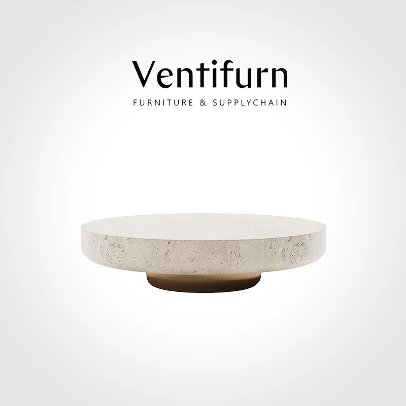 bàn cà phê đá phòng khách hiện đại travertine