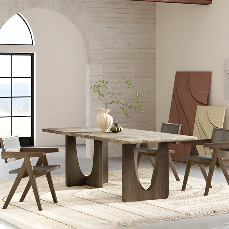 luxury marble dining table and chairs set for 4