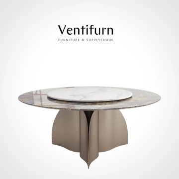 large round rotating dining table modern marble