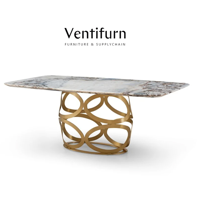 nordic royal marble dining table set 6 chairs