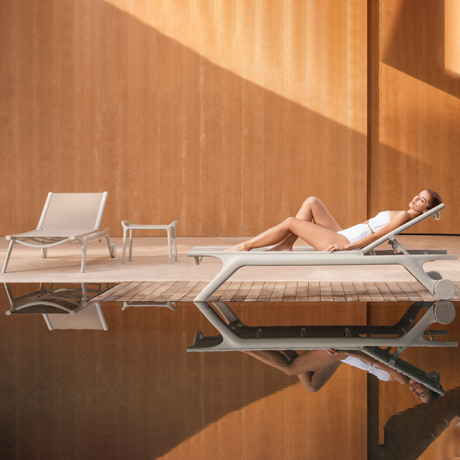 Chaise longue de loisirs d'extérieur en polyéthylène très populaire