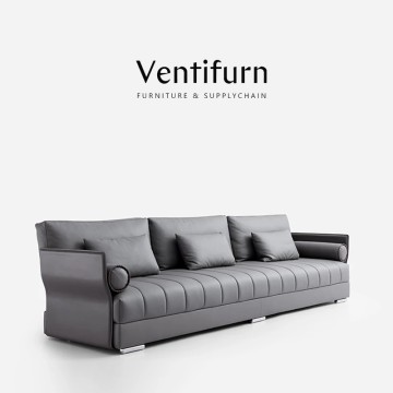 three seater pure leather sofas european style