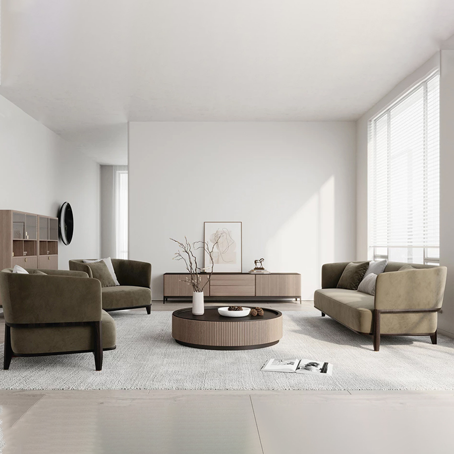 Sofas Luxus-Wohnzimmer-Samtsofa-Set für Zuhause
