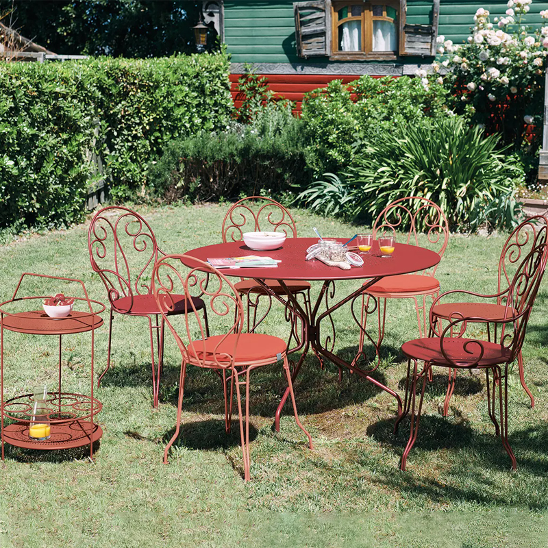 cast wrought iron patio outdoor garden furniture table and chairs
