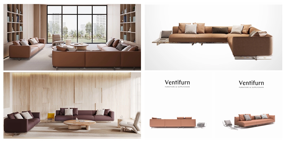 ensemble de canapés en cuir haut de gamme, luxueux et confortable.jpg
