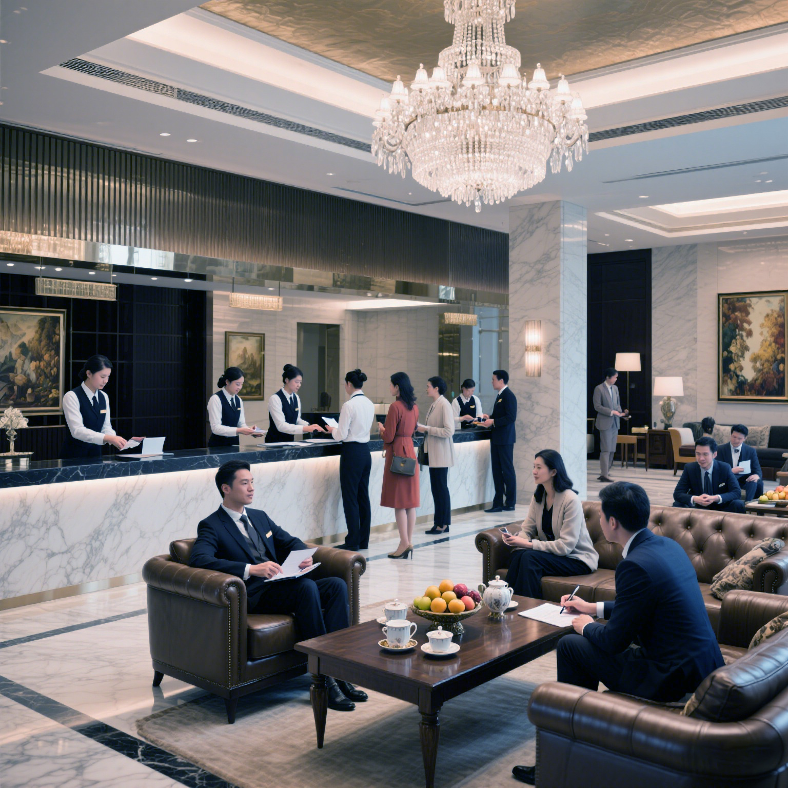 Design and layout of hotel lobby furniture