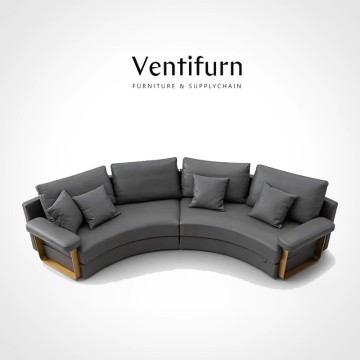 luxury leather curved sofa sets for living room