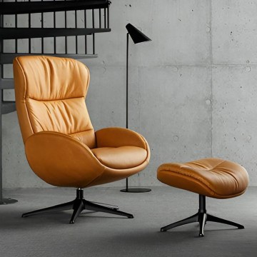 luxury leather recling swivel chair living room